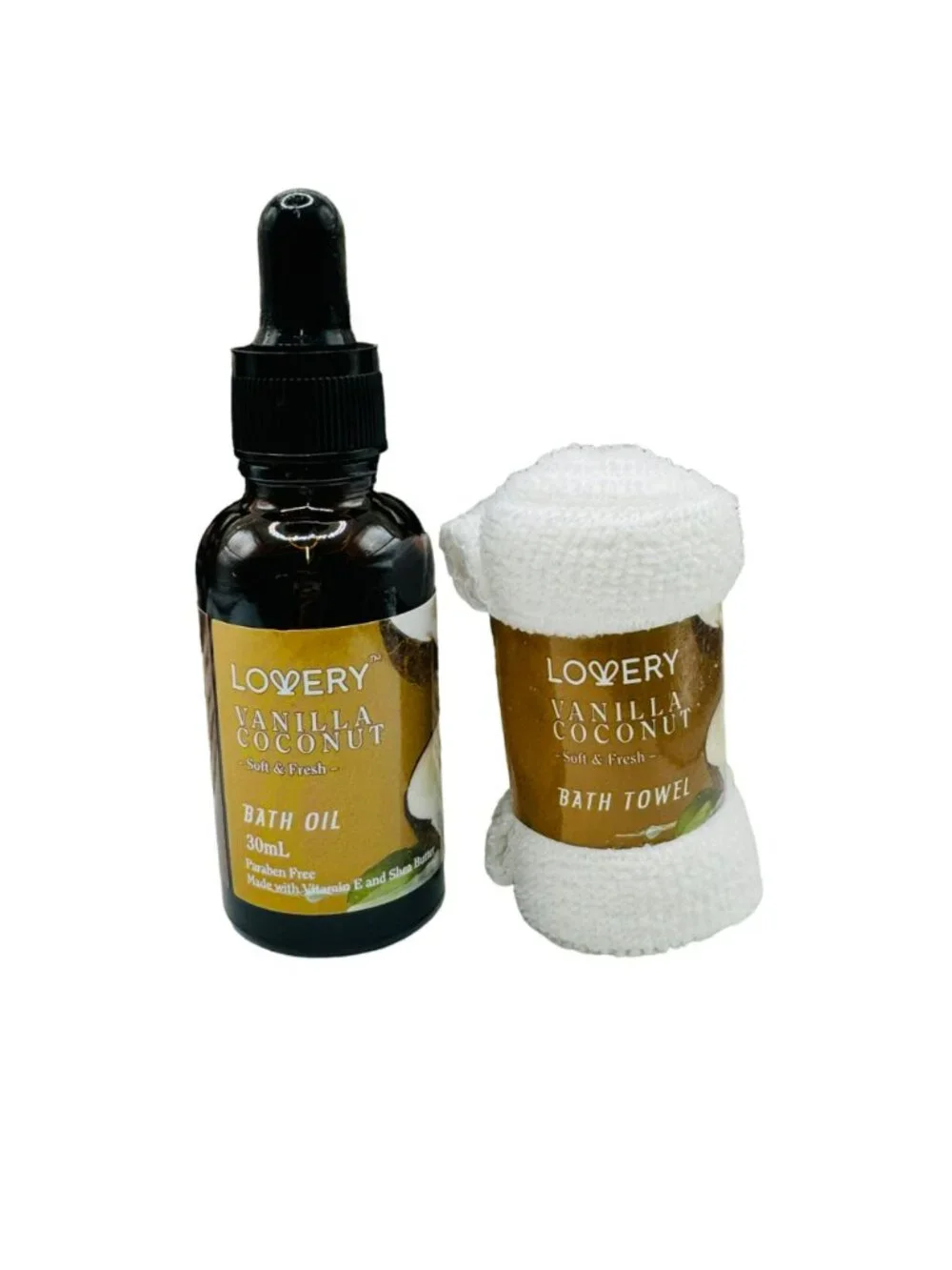Lovery Gift Spa Basket Vanilla Coconut Bath Set in Basket